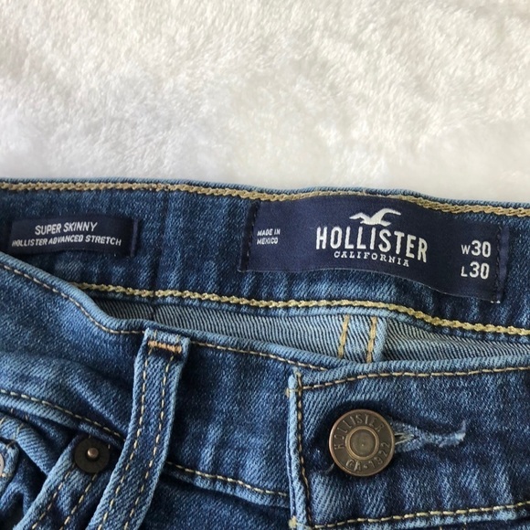 Hollister‎ Distressed Skinny Jeans Dark Wash Denim Slim Fit Size 30x30 - Picture 4 of 8